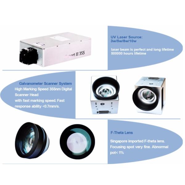 Desktop UV Plastic Laser Marking Equipment High Precision 110 * 110mm Working Area