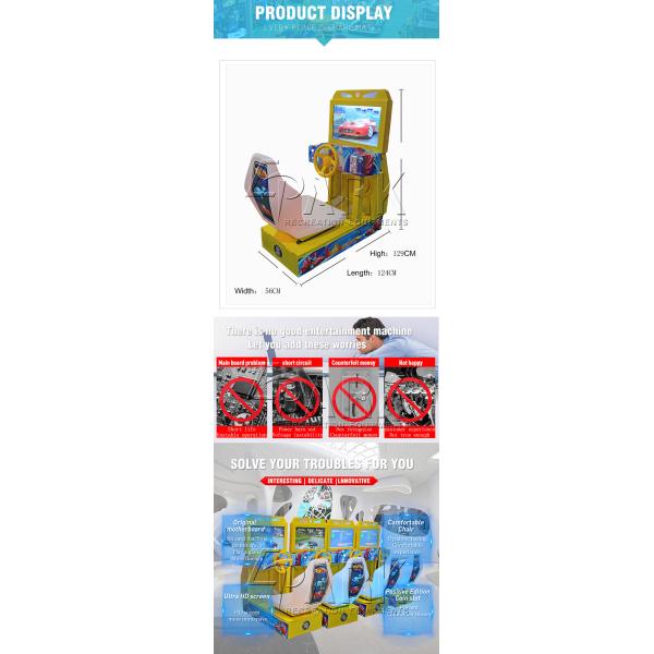 Kids Outrun 22" Car Experience Kiddies Video Arcade Game Machine For Department Stores