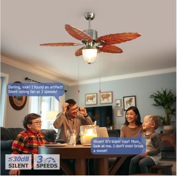 42 Inch Luxury Ceiling Fan Light with AC 220V/50Hz and Traditional Design by 1stshine