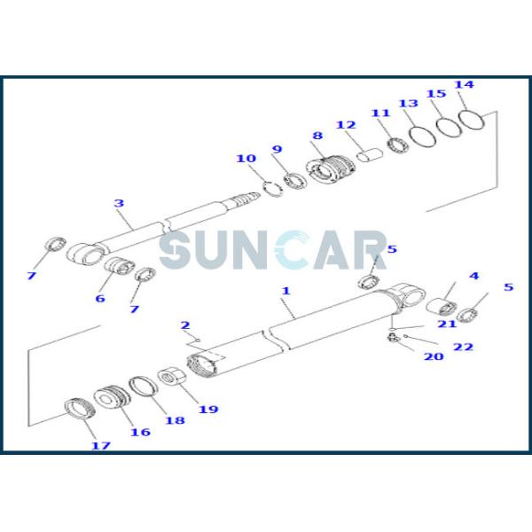 Quality 707-98-23870 7079823870 Arm Boom Cylinder Service Kit For Komatsu Excavator PC30MR-3 PC35MR-3 wholesale