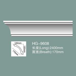 Cheap PU Ceiling Moulding Polyurethane Crown Moulding HG-9608 for sale
