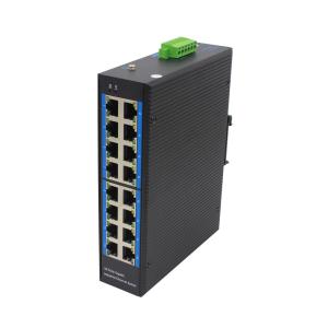 Unmanaged Industrial Ethernet POE Switch 16*10/100Mbps RJ45 Port Din Rail Mount