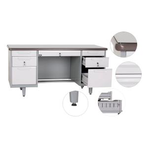 Adjustable Standfoot KD Structure Double Pedestal Steel Office Desk