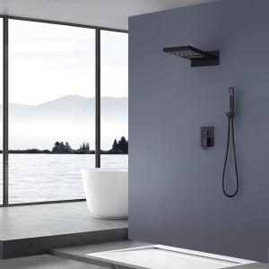 1 Handle 3 Spray wall mount shower faucet set With 9 In Waterfall Shower Head