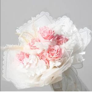Flower Wrapping Paper With Lace Edge Glassine Paper In Customized Color For