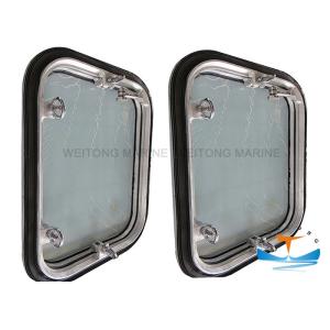 Aluminum Rectangular Porthole Window , Openable Side Scuttles On Ship