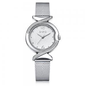 China Custom Brand Logo Quartz Ladies Wrist Watch With Stainless Steel Mesh Band on sale