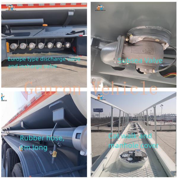 Genron 45000L 3 Axles 3 Silos Fuel Tanker Semi Trailer Tanker Truck