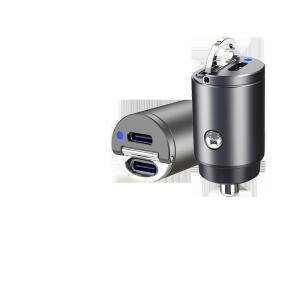 30W 2C Mini Metal Car Charger Multiple Protections Vehicle Fast Charging Adapter