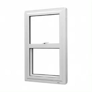 White Frame Single Hung Vinyl Windows UPVC Profile Easy Clean