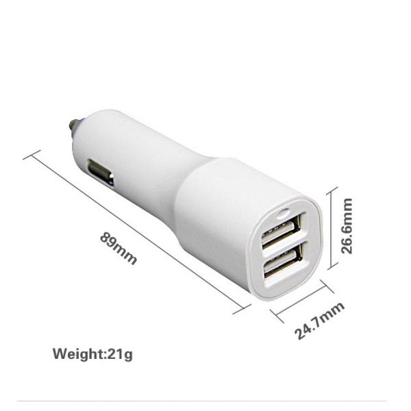 Qualcomm Dual Usb Cell Phone Car Charger , Usb Auto Charger Adapter Enough Output