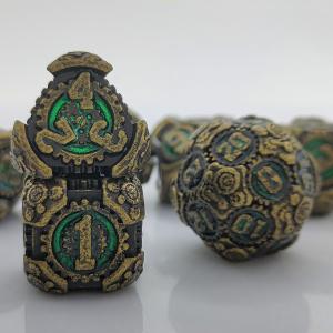 Gear Metal Dice Set DND Dungeons And Dragons TRPG Polyhedral Dice D6 Table