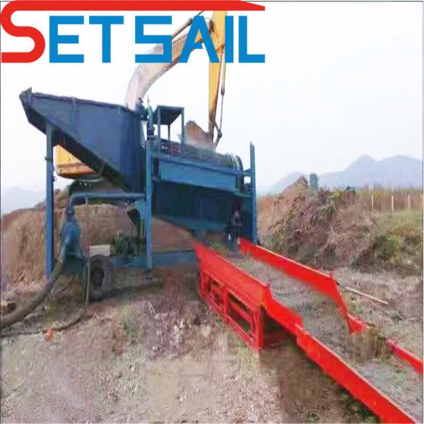 Durable Steel Plate Made Land Gold Mining Machinery with Drum Screen Power 10kw