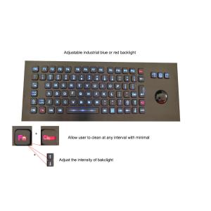 Buy cheap Panel Mounted Metal Rugged Keyboard With Backlit USB Optical Trackball from wholesalers