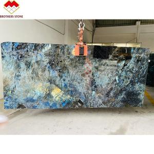 China 15-18mm Thickness Azul Bahia Marble Transparent Crystal Blue Onyx Marble Tile at Good on sale