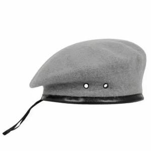 Top Quality Tactical Adjustable Custom Woolen Beret With Silver Badge