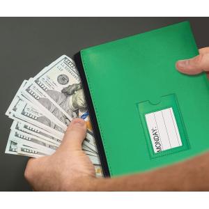 Cheap Zipper Security Bank Deposit Bag, Clear Window &amp; 14 Insert Cards Cash Bag, Utility Pouch, Assorted 7 Colors for sale