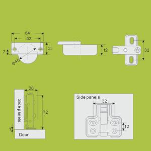 High quality hydraulic bar and soft closing hinge 40 cup