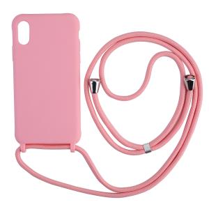 Liquid Silicone Nylon Rope Strap Shockproof Phone Cases For Iphone 6 7 Pro Max