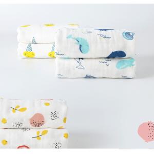 China 110X110 40S Six Layer Printed Cotton Gauze Fabric  Saliva Towel For Babies on sale