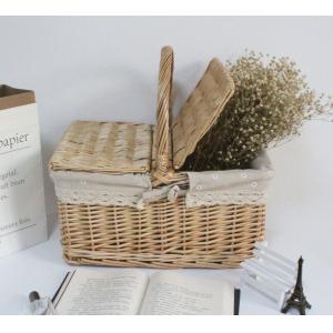 Cheap Handmade Natural Willow Wicker Picnic Basket Cheap Lunch Bags Hot sale products Outdoor Lunch Basket for sale