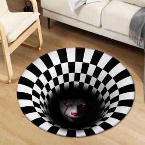 3D Geometric Pattern Round Chair Mat Living Room Sofa Floor Carpet