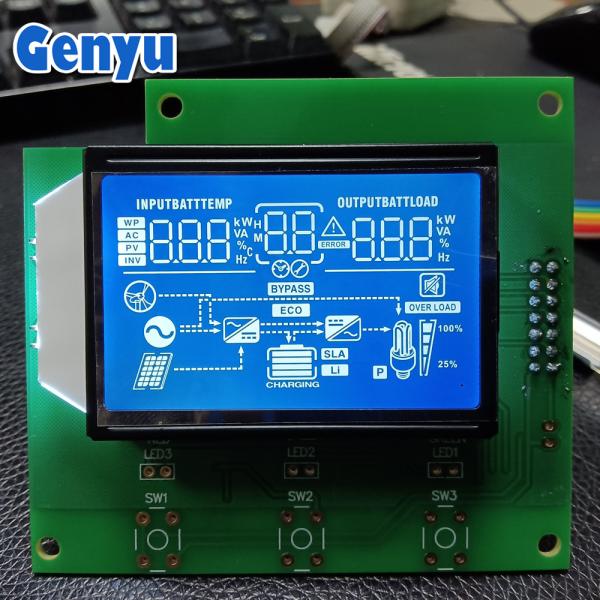 Quality LCD 7 Segment Display HTN White On Blue Chip On Board AIP31621 Driver For Inverter wholesale