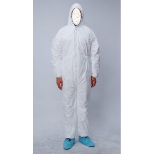 Cheap Disposable Microporous protective safety coverall/work suit,white,55g,SMS coverall with or without hood and boot for sale