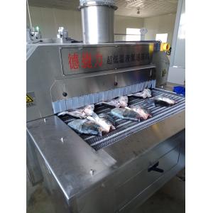Ln2 Nitrogen IQF Mesh Belt Tunnel Freezer 600KG/H 1200KG/H For Fish Head