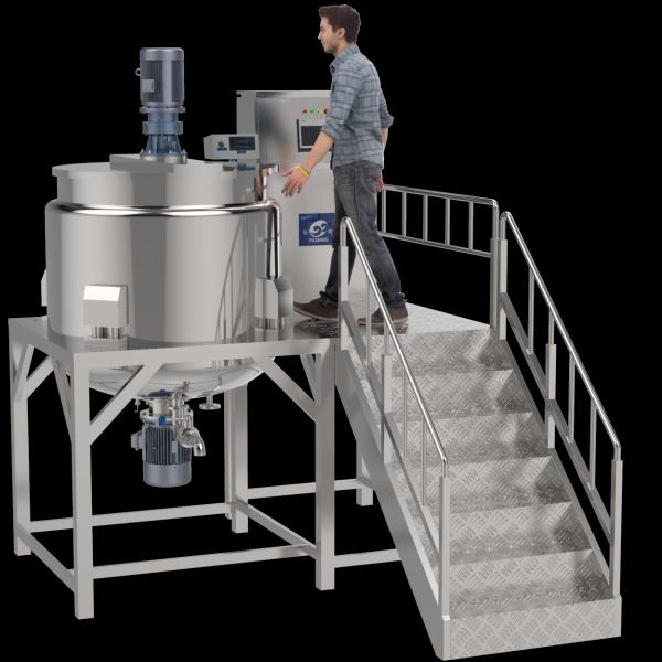 Mixing Cosmetic tank Mixing Liquid Machine with Vaccum Agitator Mixer Chemical