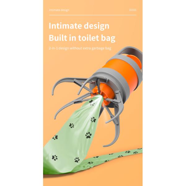 Orange Octopus Poop Scooper With Bag Customized Pooper Scooper Storage