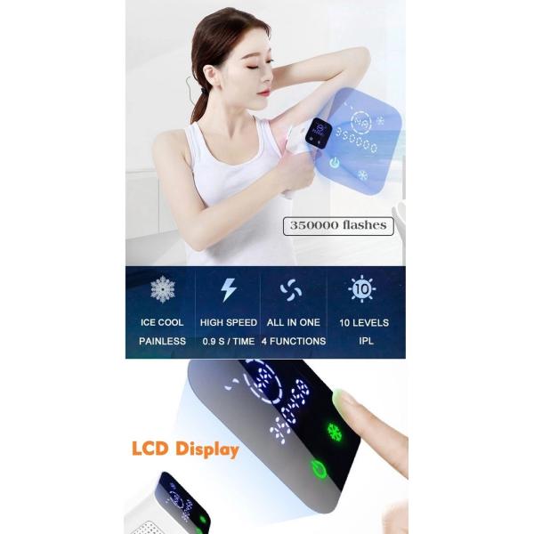 350000 Flashes 390g 4cm2 Air Cooling Laser Hair Removal