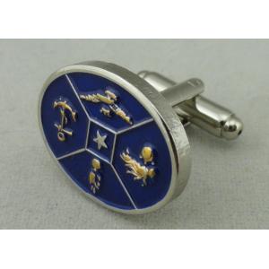 3D Double Plating Custom Tie Bars Cufflink 20 mm With Soft Enamel
