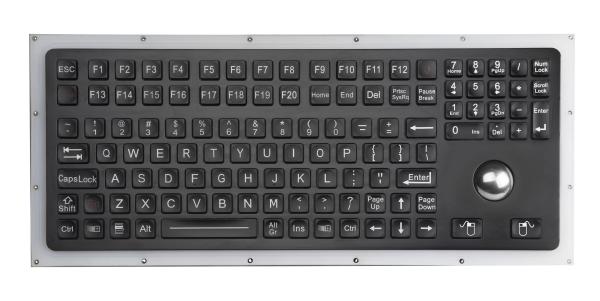 Quality 116 Keys Black Ruggedized Keyboard With Trackball And Numeric Keypad wholesale