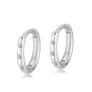 China 0.06ct Diamond Huggie Hoop Earrings 8mm 7mm 6mm size 1.3-1.5g Weight on sale