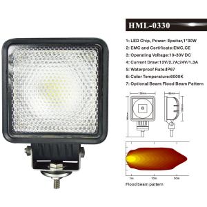 30W 2400lm 6000K LED Work Flood Lights For Automotive Truck