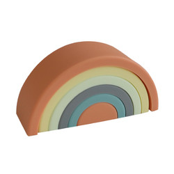 Customized Soft Silicone Toys Rainbow Stacking For Baby Educational