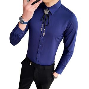 China 5000 Men's Formal Shirts in Casual Slim Cotton Long-Sleeved Design for Customization on sale
