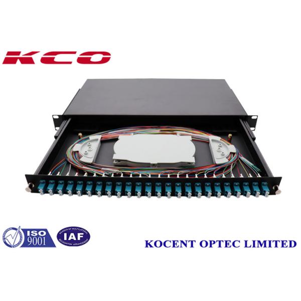Quality 1U Drawer Slide Fibre Optical Rack ODF Terminal Fiber Patch Panel 24 Ports 48 Fiber FTTH 19'' wholesale