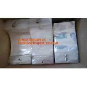 China Zip lockkk resealable plastic packaging bags for clothes, PE / PE / PP plastic zipper plastic bags for clothes, hanger hook on sale