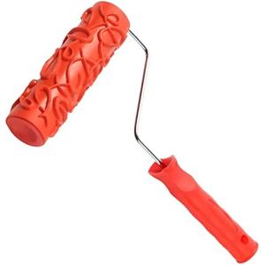 7" DIY Patterned Paint Roller Rubber Texture With Plastic Handle