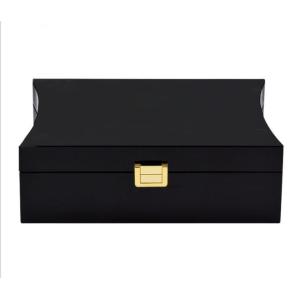 Luxury Black Perfume Box Wear Resistant Durable For 2 Bottles