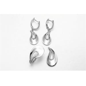 Inregular 925 Silver Engagement Ring Set AAA Cubic Zirconia