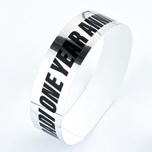 Fashionable Silver Holographic Disposable Soft Paper Bracelet Glitter Style