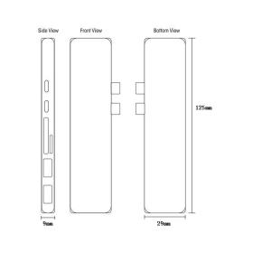 7 in 1 Dual USB to Hub For MacBook Pro 2018 with video thunderbolt 3 card reader