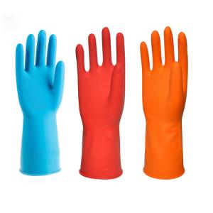 China Strong Dip Flocklined Household Cleaning Gloves Puncture Resistant Xl Latex Gloves on sale
