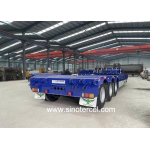 China 28T Landing Gear Semi Bed Trailer Tri Axle Low Bed Trailer For Sale on sale