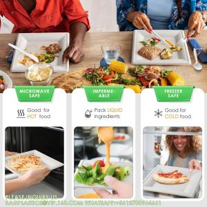 Compostable Paper Plates Set 300pcs Disposable Sugarcane Plates Eco-Friendly