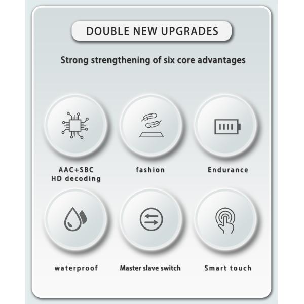 Black Clip On Wireless Bluetooth True ANC Earphone Headsets