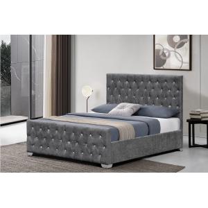 BSCI Upholstered Bed Frame With Diamond Headboard European Style Customized